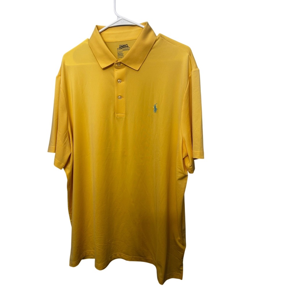 Polo Ralph Lauren Performance Mens XL Classic Fit Yellow Short Sleeve Golf Polo